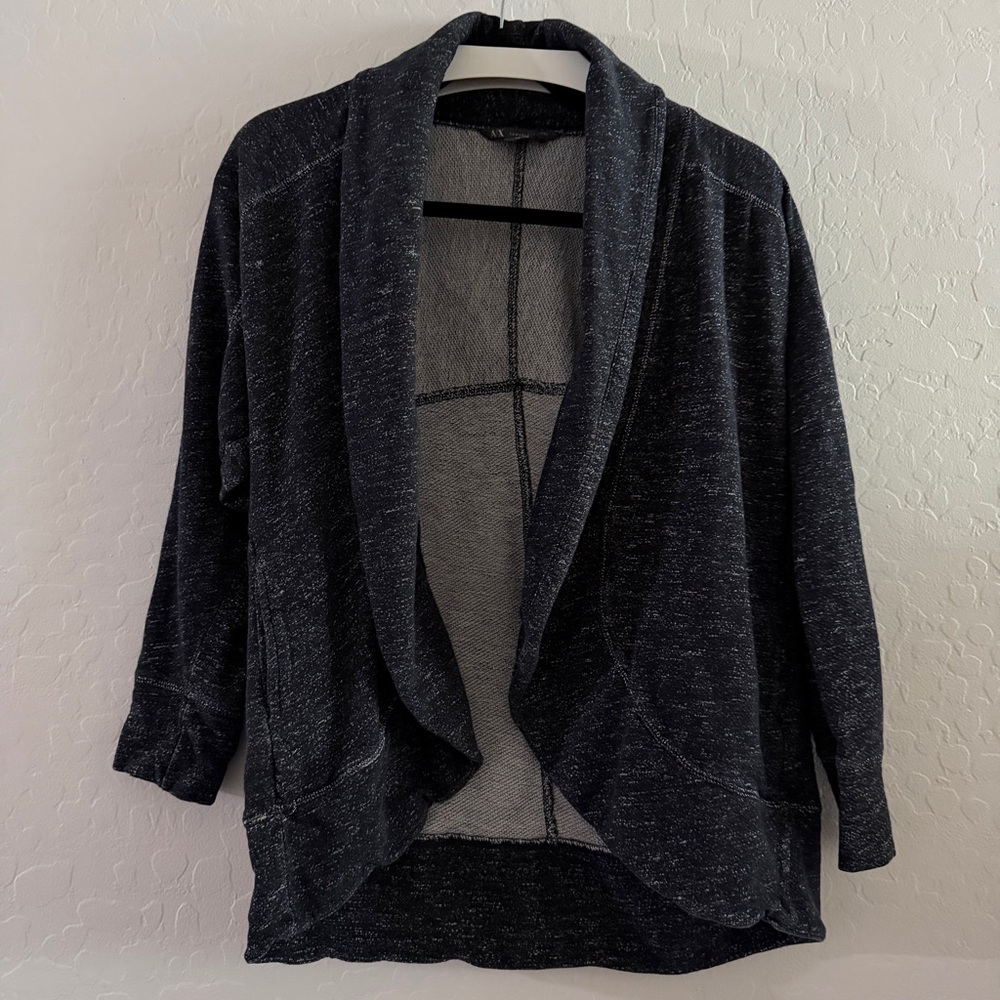Armani Exchange Women's Open Front Cardigan Dark Gray/Black Small